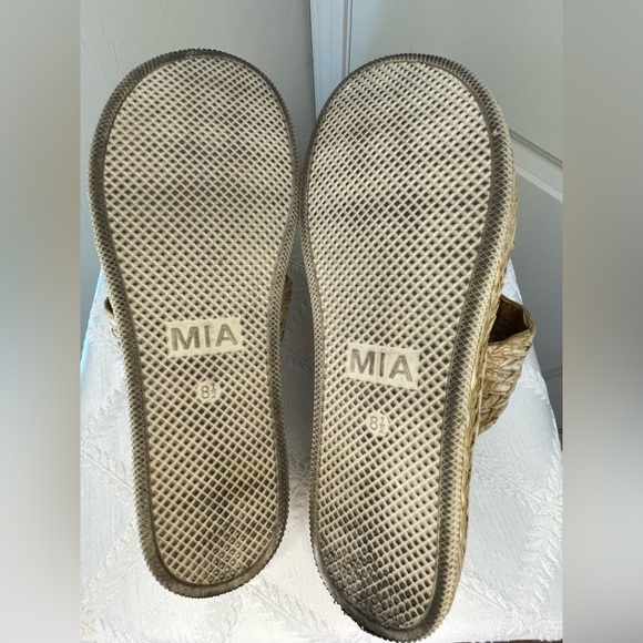 MIA Women's Tan Woven Platform Sandals Size 8.5 - Picture 5 of 8